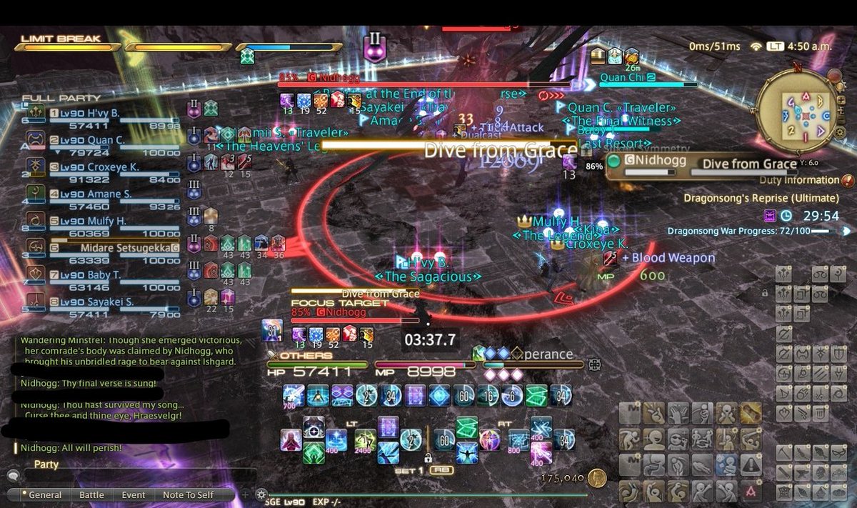 DecibelOverkill's tweet photo. @JKaidus @geckcellent @SaltedLevity this is old, my current hud no longer has job swap bars and replaces that lower right section with the engaged enemies actions initiated log tab but here, some nightmares. if i feel arsed about it maybe ill take a screenie from TOP later. dont even ask me how i do party targeting https://t.co/hjQNS67Ag5