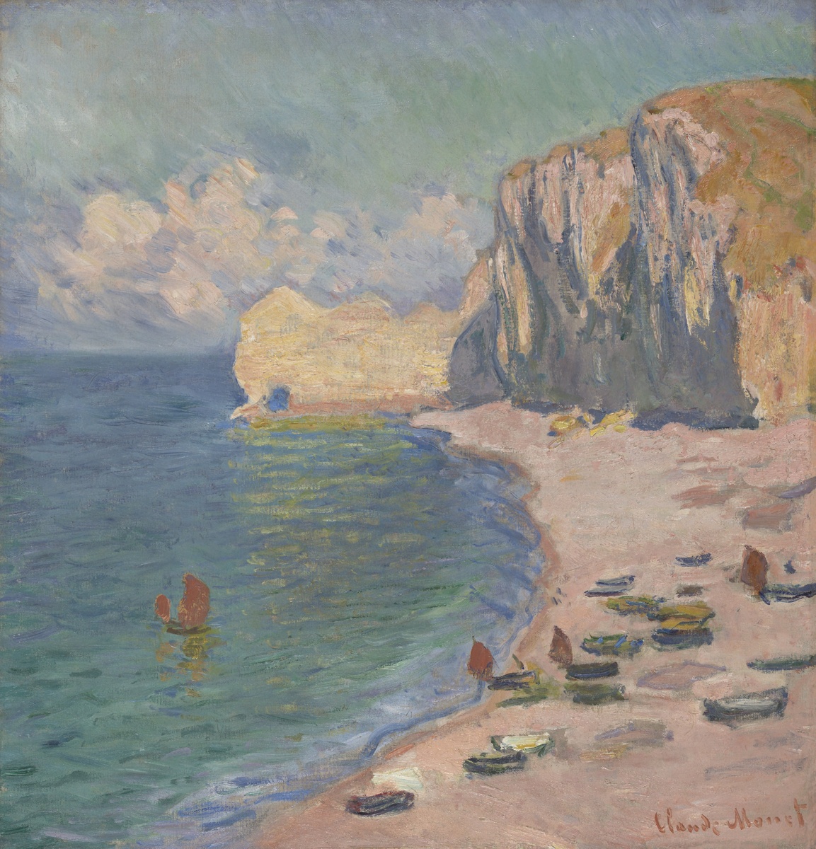 Claude Monet, Étretat: The Beach and the Falaise d'Amont, 1885 #museumarchive #artinstituteofchicago artic.edu/artworks/20535/