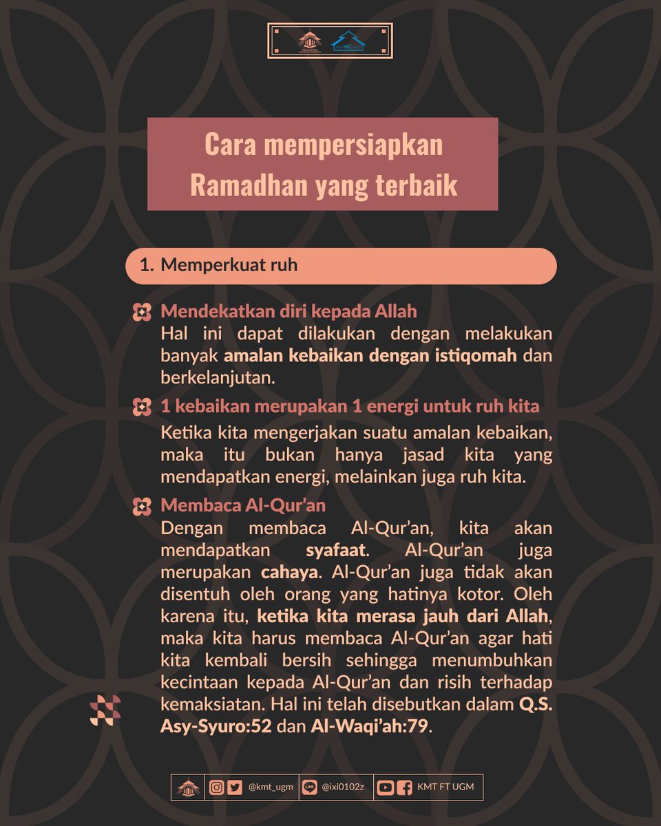 kmt_ugm's tweet photo. [NOTULENSI KAJIAN TEMATIK #1]

Assalamualaikum warahmatullahi wa barakatuh Sobat Teknik👋
Pada Ahad, 19 Maret 2023 telah diadakan Kajian Tematik bertemakan "Optimalisasi Amal di Bulan Ramadhan". Kajian ini disampaikan oleh Ust. Abdullah Nashih Amin https://t.co/RxFOqrPJ9i