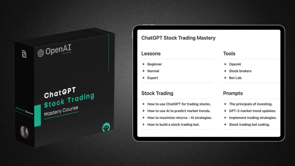 ChatGPT is making stock investors rich.

Most people overlook this.

So I built ChatGPT Stock Trading Mastery.

21 videos &amp; 5 hours of material.

And for the next 24 hrs, it's FREE.

Like &amp; Reply  "👋"  and I'll DM you the full course!

(Must be following so I can DM you)