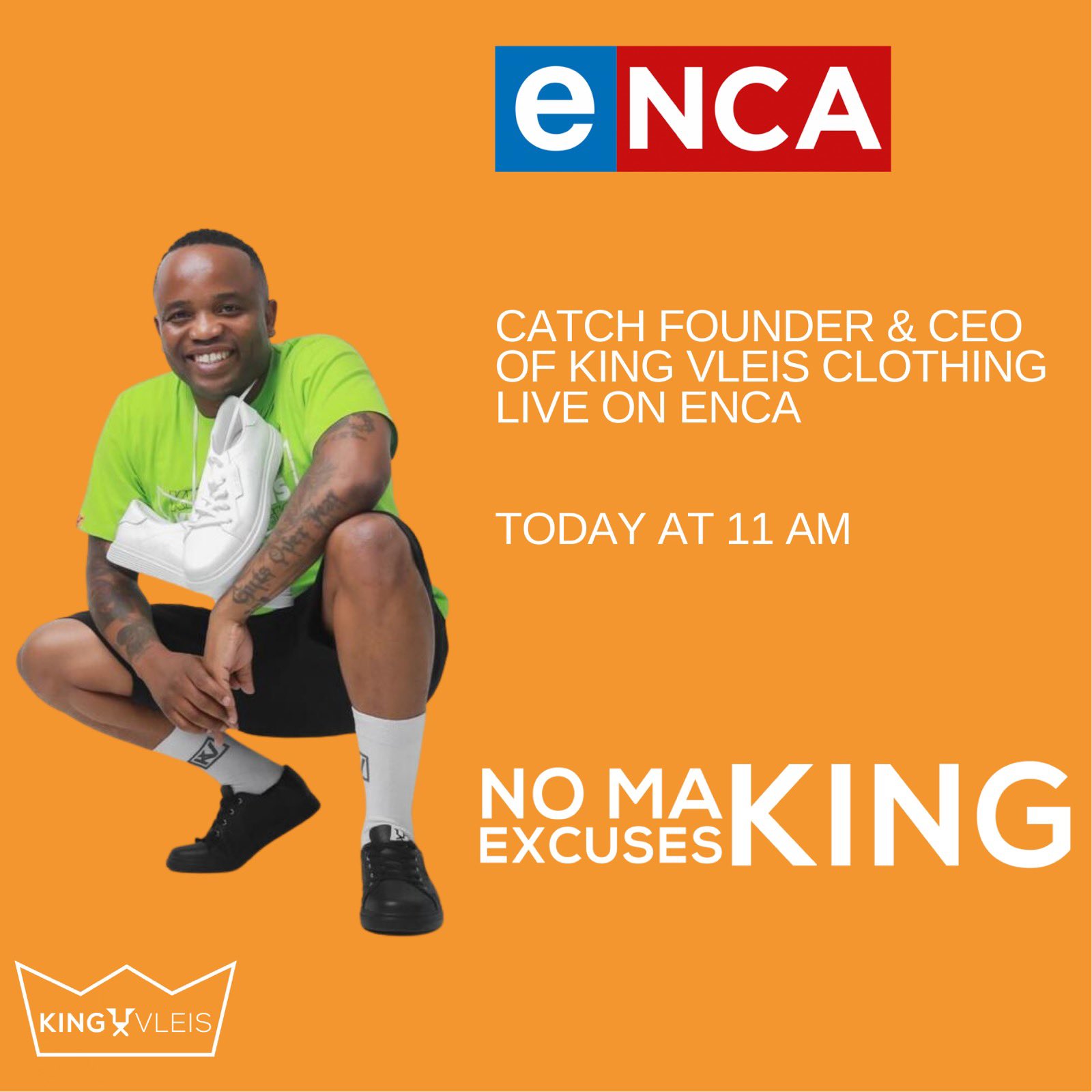 King Vleis Clothing on X: Catch Founder & CEO of King Vleis Clothing live  on @eNCA today at 11AM Do tune in 😉  / X
