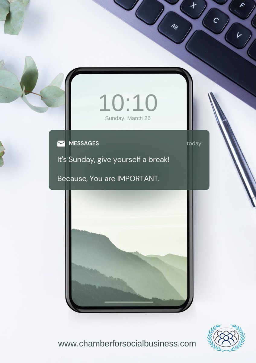 World_Chamber's tweet photo. Add a 'Pause' ⏸️ button to Your weekly calendar for Sundays!

Today give yourself a good break from work...
Because it's a #SelfCareSunday https://t.co/pzU5KNjJZ4