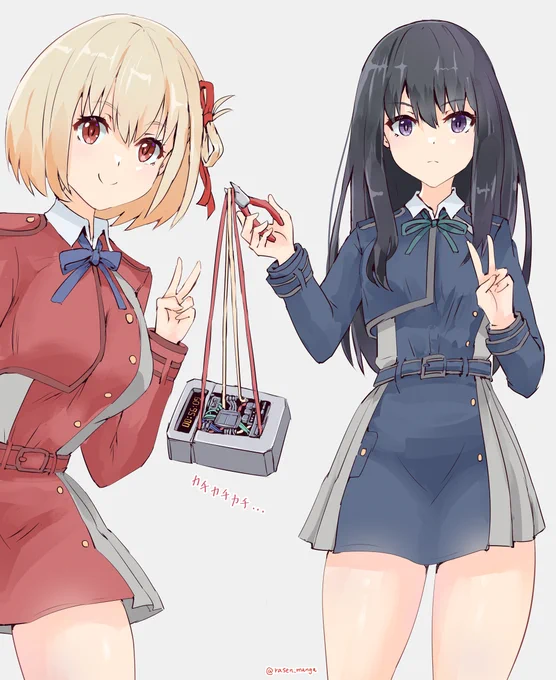 爆弾処理の仕事をしている千束とたきな#リコリコ #リコリス・リコイル 