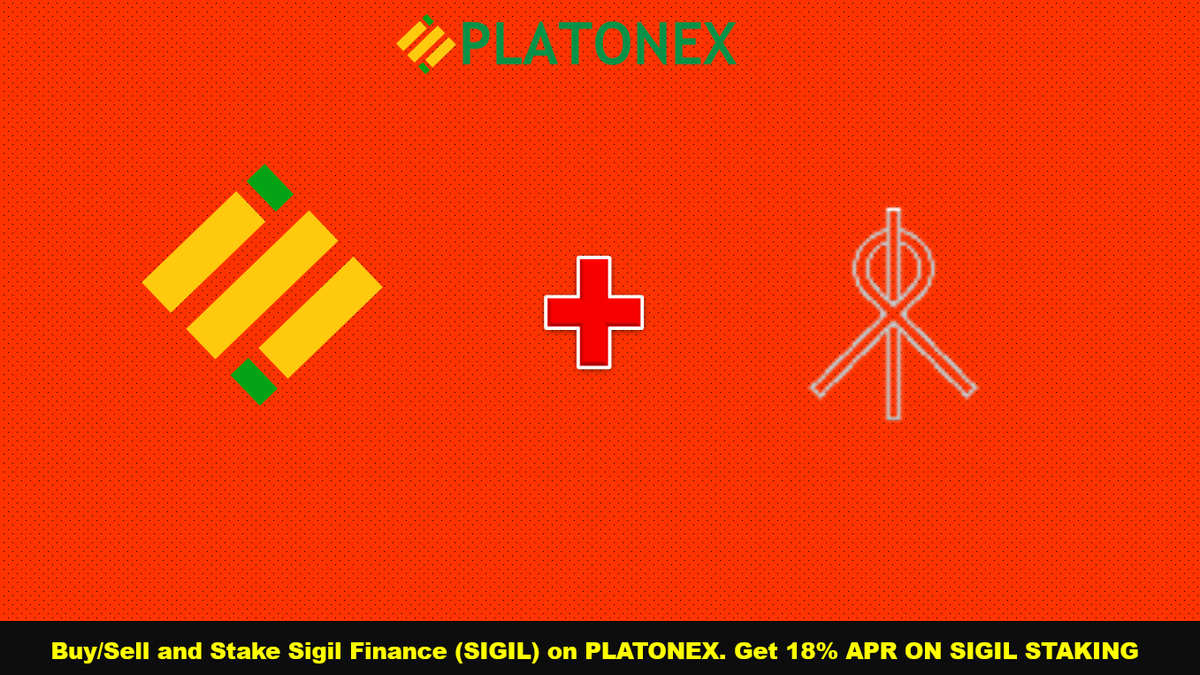 #SigilFinance (SIGIL) token is Listed on #Platonex
#Stake #SIGIL token on #Platonex and get 18% APR
<a href="/SigilFinance/">SigilFinance</a>
platonex.io/news.php?id=25