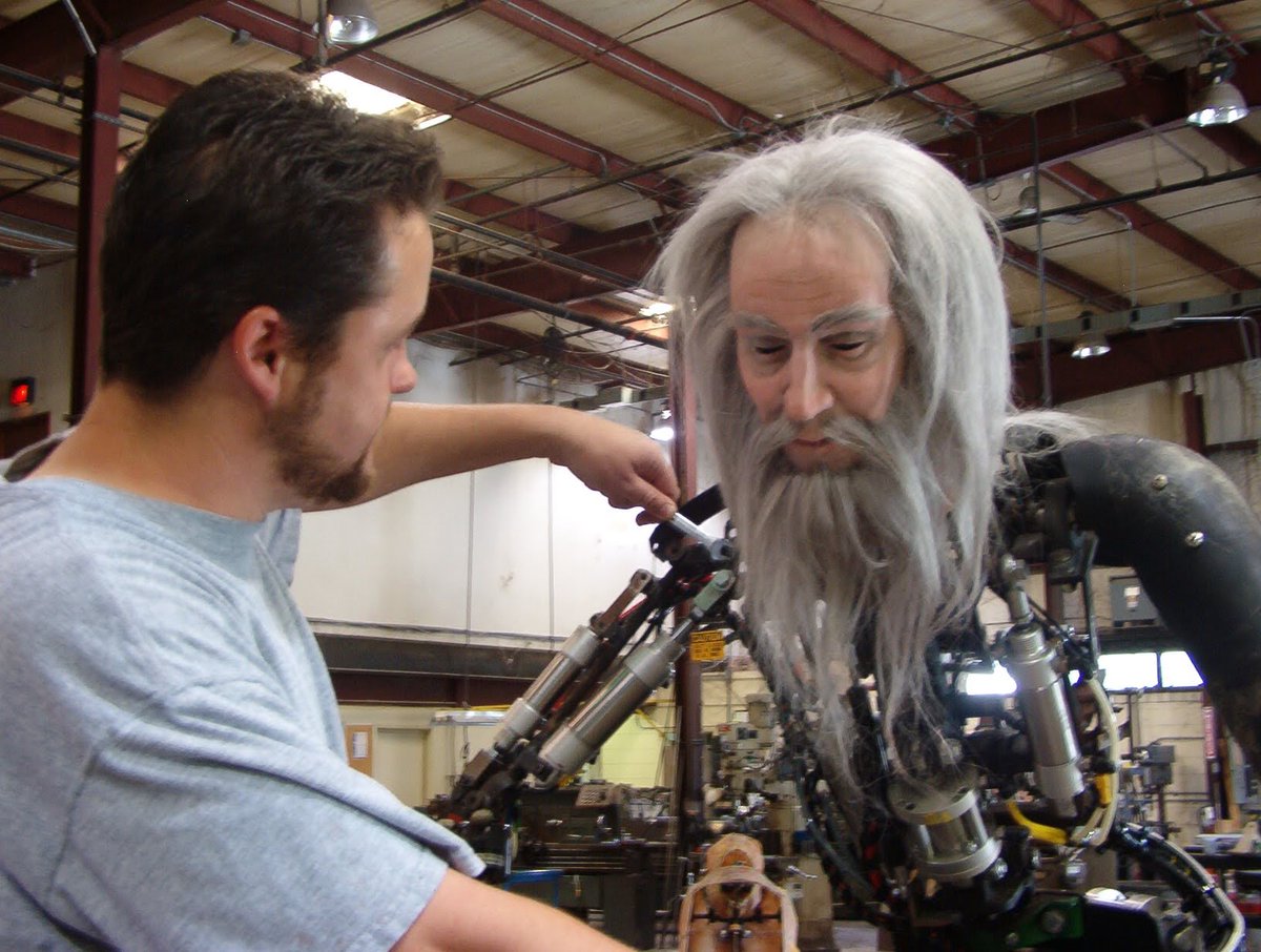 WFDaveEnsign's tweet photo. Here I am "working" on a Moses AA a million years ago. A horrible piece of shit for a church in Puerto Rico. I sculpted the head and figure finished the hair and makeup https://t.co/l8IqzHXXDm