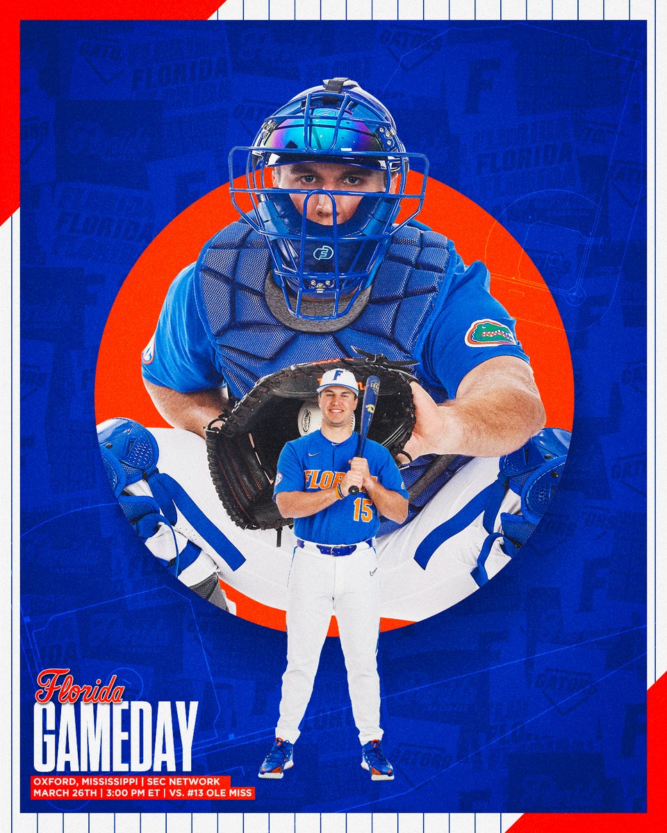 GatorsBB's tweet photo. Series finale in Oxford!

🆚: No. 13 Ole Miss
📍: Swayze Field
⏰: 3 p.m. ET
💪: LHP Jac Caglianone
📺: SEC Network
📻: https://t.co/Sx7vRwt7Xc
📊: https://t.co/D83SC2JFVC

#GoGators https://t.co/QqR5QlYqJE