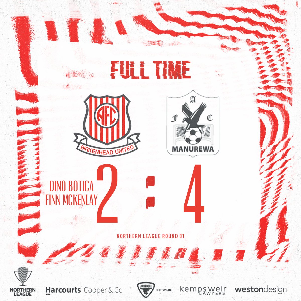 Birkenhead United AFC (@buafc_nz) on Twitter photo Not the way we wanted to start our season but on to the next. Well done <a href="/manurewa_afc/">Manurewa AFC</a>
Thank you to <a href="/northernrovers/">Northern Rovers FC</a> for the hospitality today.
🔴⚪️🔴⚪️
<a href="/WestonDesignNZ/">Weston Design</a>
<a href="/HarcourtsCandC/">Harcourts Cooper&Co</a>
John Bull Footwear
uhlsport
Kemps Weir Lawyers Not the way we wanted to start our season but on to the next. Well done <a href="/manurewa_afc/">Manurewa AFC</a>
Thank you to <a href="/northernrovers/">Northern Rovers FC</a> for the hospitality today.
🔴⚪️🔴⚪️
<a href="/WestonDesignNZ/">Weston Design</a>
<a href="/HarcourtsCandC/">Harcourts Cooper&Co</a>
John Bull Footwear
uhlsport
Kemps Weir Lawyers