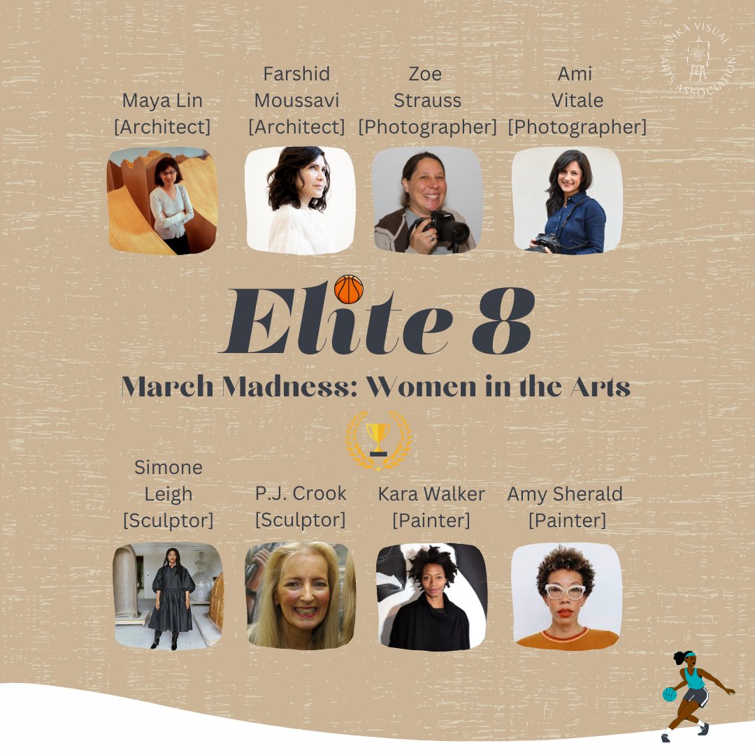 Welcome to Elite Eight ladies!! Congrats to @SimoneYLeigh @drpjcrook @karawalker_art and #amysherald for getting to #Elite8 !😁 And good luck to @CanesWBB and @LSUwbkb today! 👏🏀#womeninthearts #womenshistorymonth #nonprofitorganizations #artnonprofits @MarchMadnessWBB