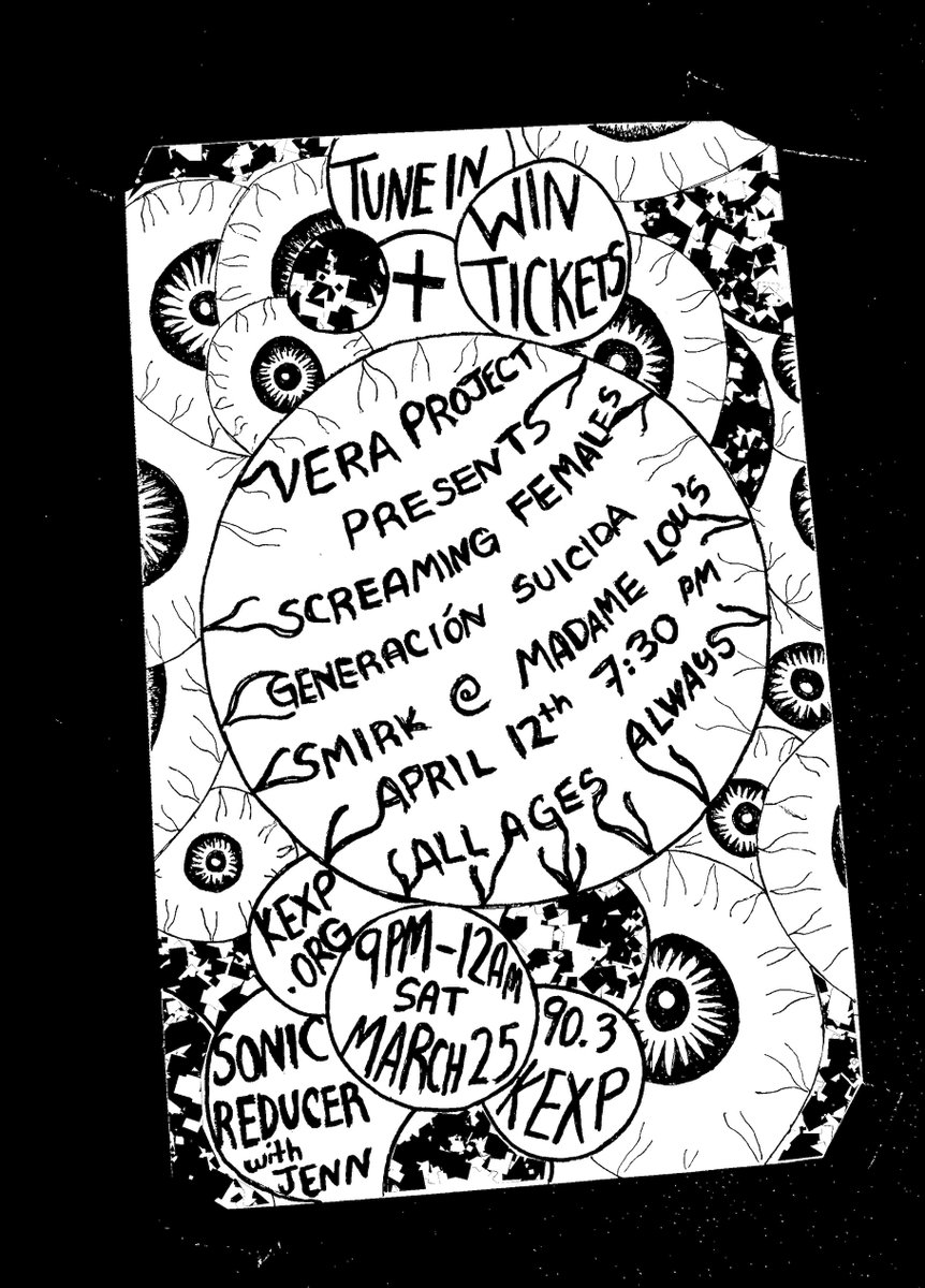Tune in to Sonic Reducer (<a href="/kexppunkshow/">Sonic Reducer</a>) for tickets to <a href="/Screamales/">Screaming Females</a>, Generación Suicida, and Smirk at <a href="/thecrocodile/">thecrocodile</a>!