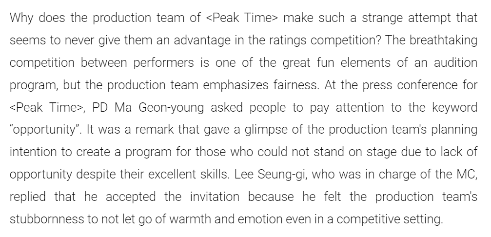 Peak time PD really said fck rating, i just want to give the participants new opportunity to perform on stage and show off their great skills wrapped in a competition as fair as possible #PEAKTIME #피크타임