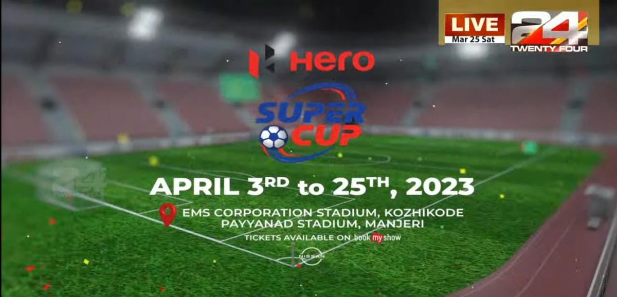 Super Cup Tickets 🎟 Available On BookMyShow .

#SuperCup #HeroSuperCup #IndianFootball #HeroISL #HeroTriNation