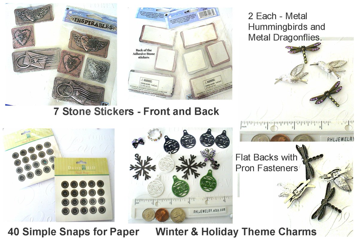 Assemblage Art, Scrapbook Stickers, Simple Snaps, Holiday Charms, Mixed Lot tuppu.net/ea331e9c #bracelets #reallyhandmade #etsyshop #jewelrygift #ScrapbookSupplies