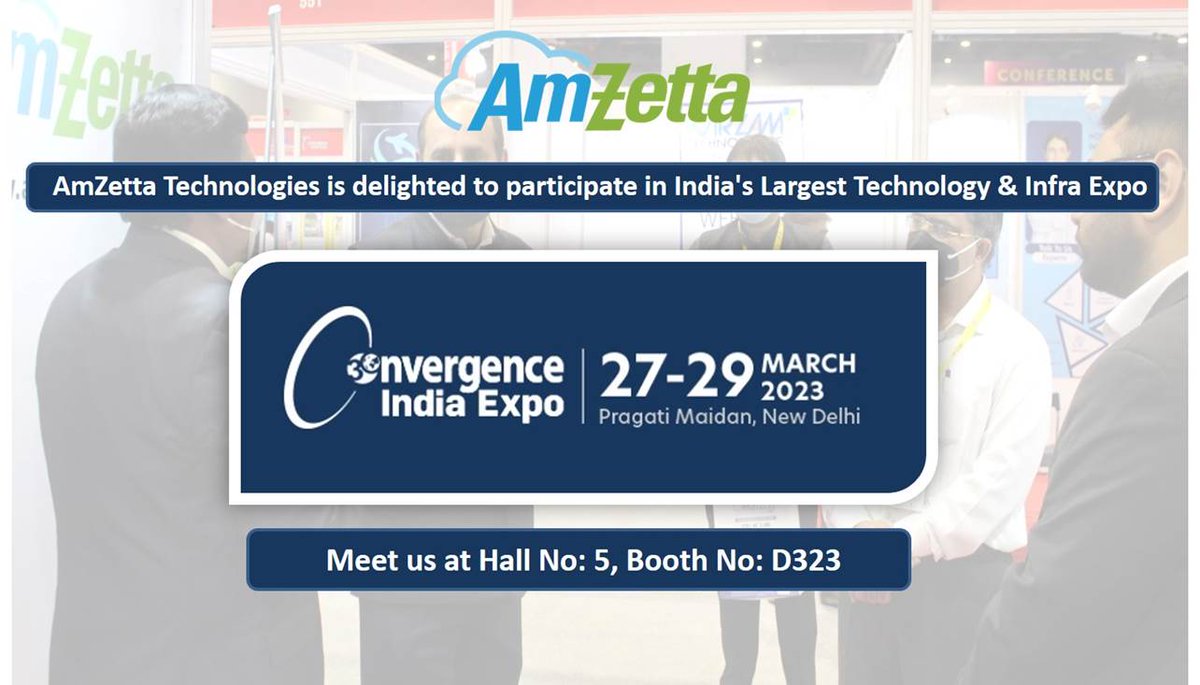 Visit Us at Convergence India Expo 2023 Hall 5, Booth D323 

Date:  27th March to 29th March 2023

Location: Pragati Maidan, New Delhi, India

#AmZetta #CI2023 #SDWAN #Cybersecurity #IP #SAN #NAS #Storage #VDI #5G #SDWAN #Technology #DigitalTransformation #NetworkSolutions