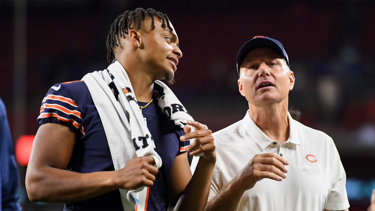PolymarketBlitz's tweet photo. TRENDING 
Full Quote from #Bears Head Coach Matt Eberflus on Justin Fields. 

"I was with him the whole year. I was in all the quarterback meetings. And I really spent the first year building that relationship with him as a head coach and quarterback. He just showed me grit and, toughness, work ethic, his teammates love him. All the things that come with that position, he exuded those traits for sure."
