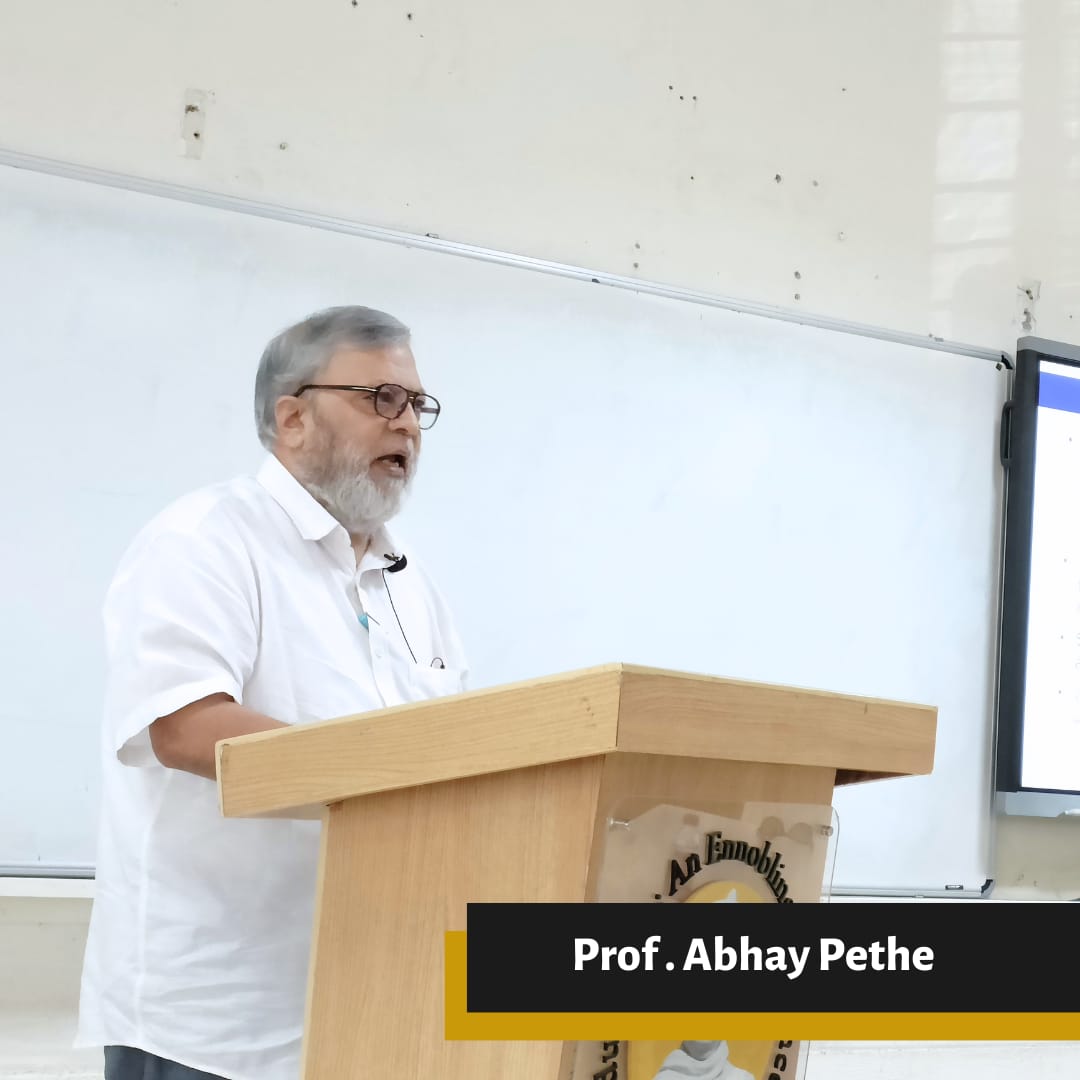 gipe_official's tweet photo. A seminar titled  "Back to Basics: Some Reflections on Smith, Ricardo, Marx and Keynes" took place at the Gokhale Institute on 23rd March 2023. This lecture was delivered by Prof. Abhay Pethe, Special Advisor to the Vice-Chancellor of Gokhale Institute

1/3 https://t.co/7pJMjmh7vt