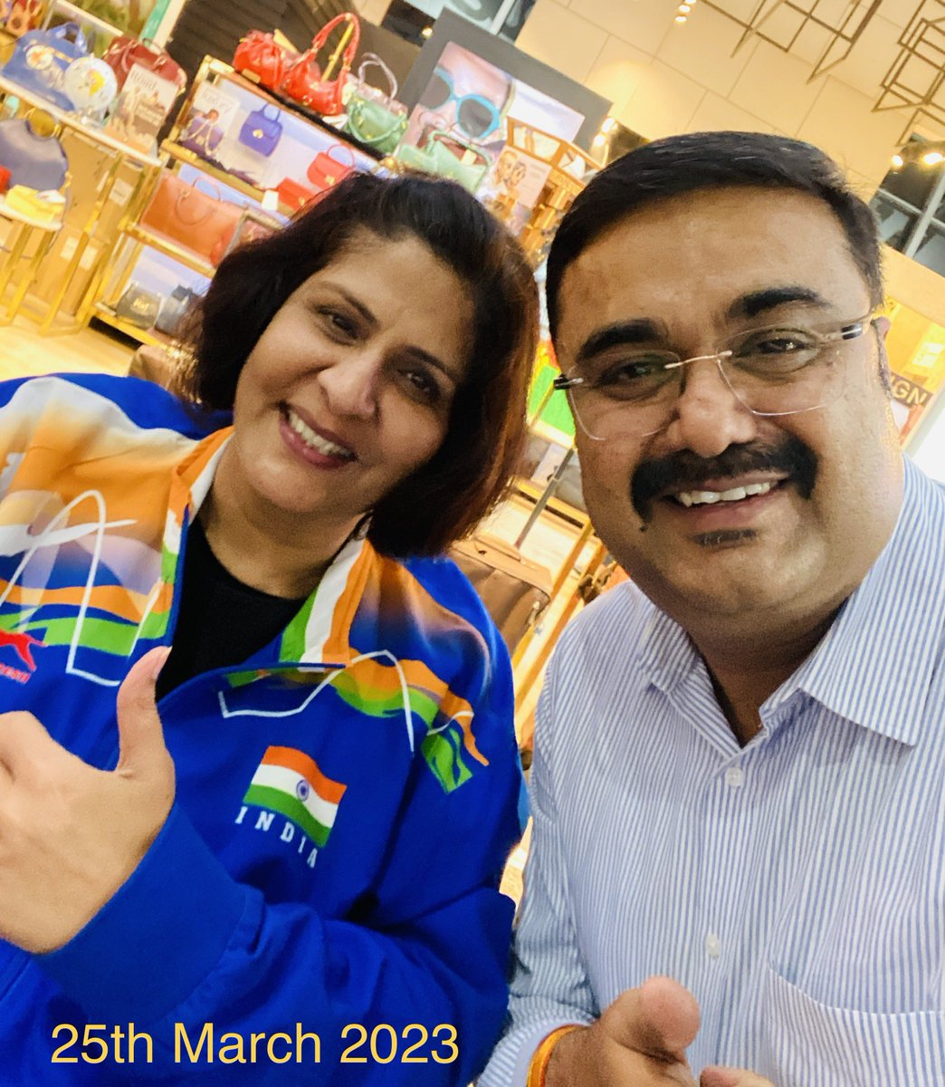 SGSShukla's tweet photo. @DeepaAthlete Delightful meeting Ma’am after the gap of 5 years (2018 &amp; 2023). Keep rocking, keep smiling 😊 https://t.co/XVDH2cxZ1m