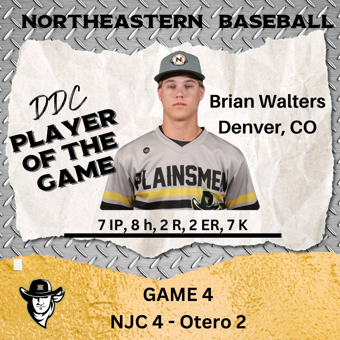 It's a sweep!🧹 Northeastern picks up 4 Region 9 wins at Otero and saw some stellar play from the DDC Players of the Game which include Jaylan Ruffin hitting for the cycle! #builtbynortheastern