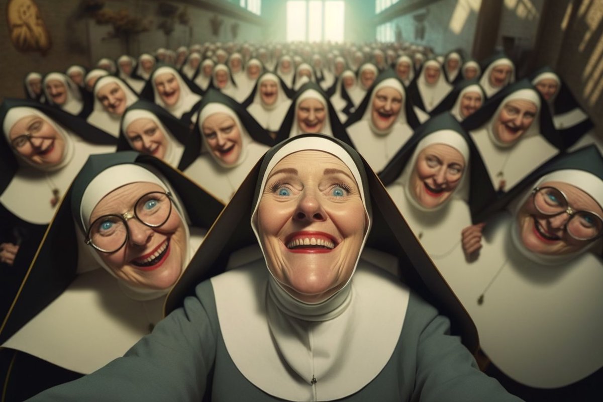 icreatelife's tweet photo. Hope this prompt will bring a smile to  yours face and a good mood for the rest of your weekend ☺️ 

Show me some selfies you generate. 

Prompt: lots of Buddhist monks taking a selfie while smiling and having fun, wide angle, Directional Light, Soft Lighting, Cinematic Hyperrealistic, 8k, Extremely Detailed, Panoramic, Dramatic, Landscape , realistic, cinematic light , 8k--v 4 --q 5
