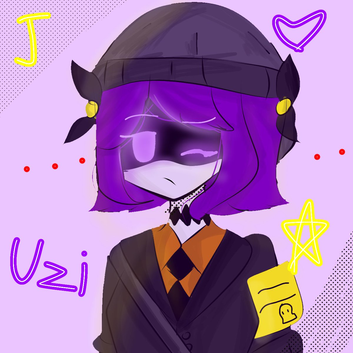 PPlai_fun's tweet photo. Uzi Put on J's uniform. My improvements cause I rarely get down to work, maybe. Uzi×n But wait #uzi #n #j #murderdrones #fanart https://t.co/Pd18oLEXKU
