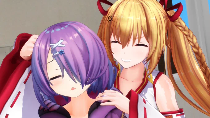 あずきちがからかってごんちゃんが怒って仕返しする日常という概念あると思います#いろは絵馬#あずきそあーと<(C)Appland, Inc.> 