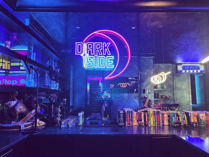Dark Side (My private dream barcade) is almost fully complete and ready to entertain.  I am so excited<a href="/tag/cyberpunk"class="tags"><span>#cyberpunk</span></a><a href="/tag/vaporwave"class="tags"><span>#vaporwave</span></a>
