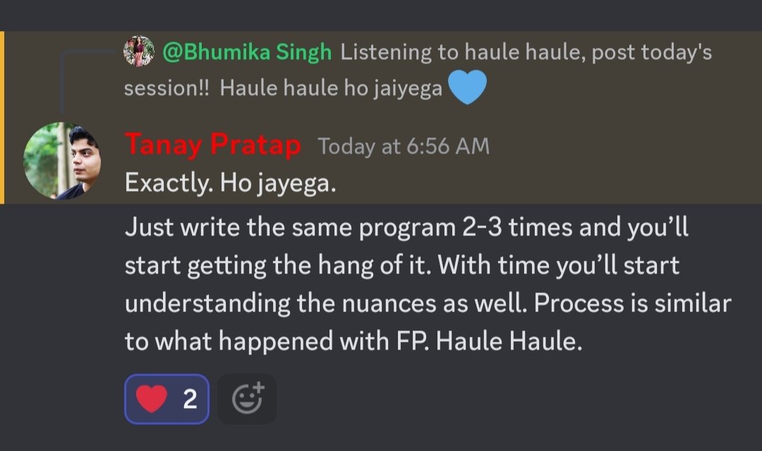 This made my day!
Thank you <a href="/tanaypratap/">Tanay Pratap</a> ❤️
haule haule supremacy
<a href="/neogcamp/">neog.camp</a> #reactjs