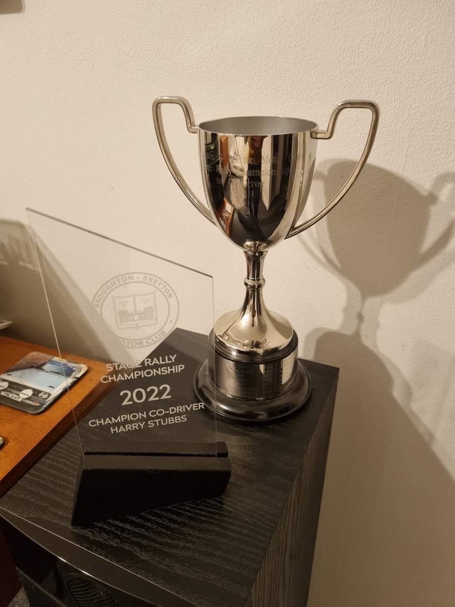 Brilliant night at Broughton-Bretton motorclub awards do last night where i walked away with first stage co-driver. 
It was great to hear about Steve from <a href="/questmead/">Questmead Ltd</a> adventures from rallying across the UK and Europe. 
<a href="/MtrsportAcademy/">Motorsport UK Academy</a>