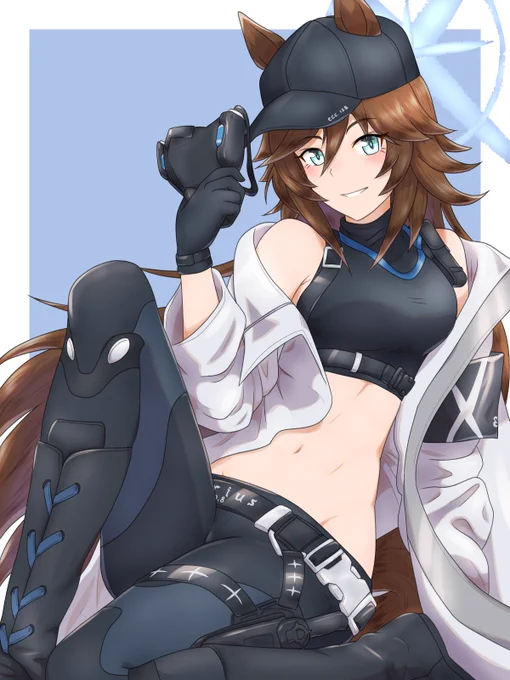 CB「最近流行ってるゲームの衣装なんだって。どうかな?」#ウマ娘 #ミスターシービー 