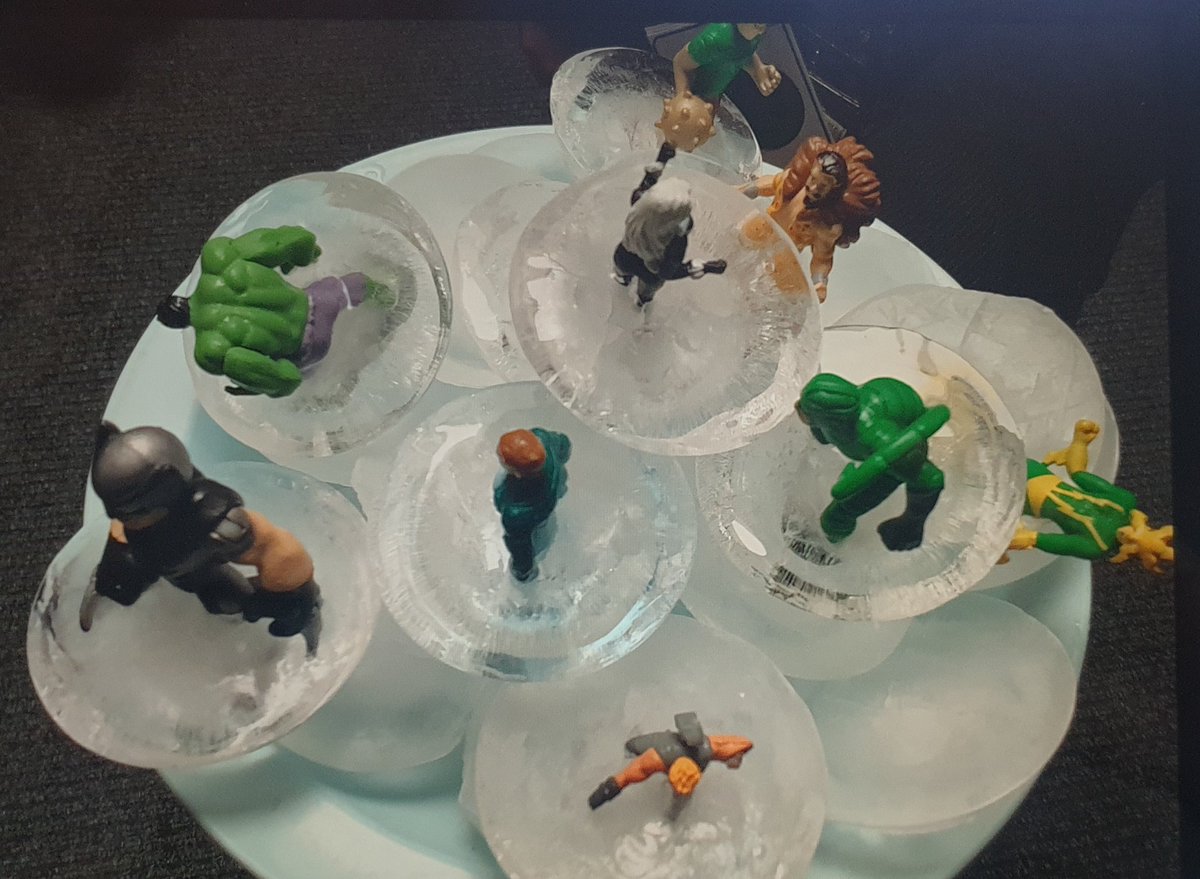 The look on my little boys face when he saw our superheros were  stuck in frozen ice. Couldn't have been a greater emergency, time  to explore  and  critically think of a plan to free them as soon as possible.<a href="/HoSHeathfield/">HoS@Heathfield</a> @thePA_CT <a href="/MarieSmithSEND/">Marie Smith</a>