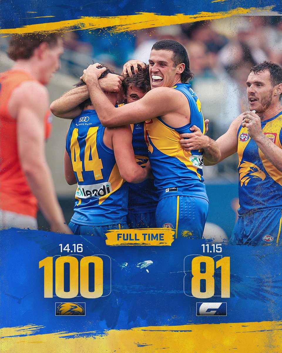 WestCoastEagles's tweet photo. FULL TIME: EAGLES WIN!!! https://t.co/0HwMfH6olM