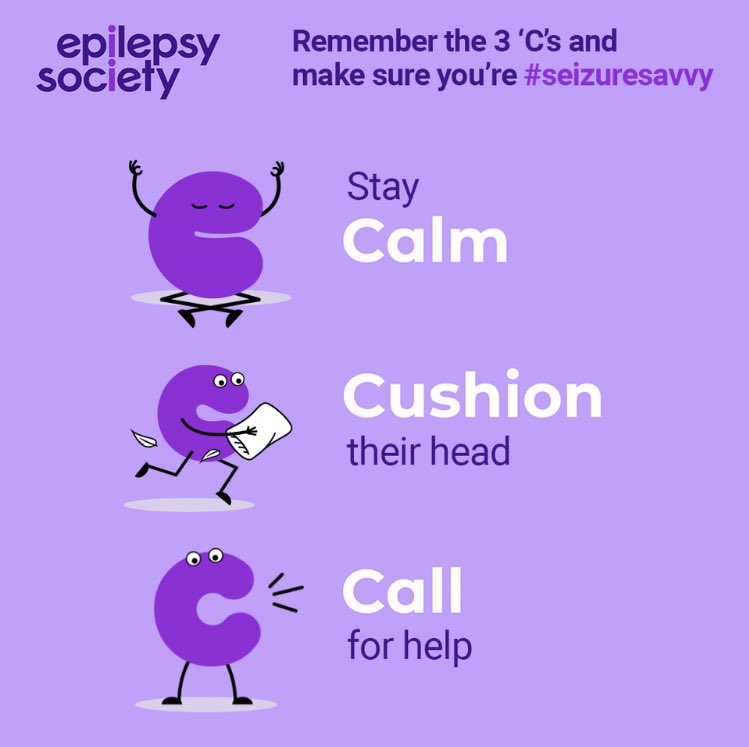 Purple Day is an international effort to increase awareness about epilepsy worldwide. 

Remember Calm, Cushion, Call if someone has a seizure - it could help save a life. 

#PurpleDay