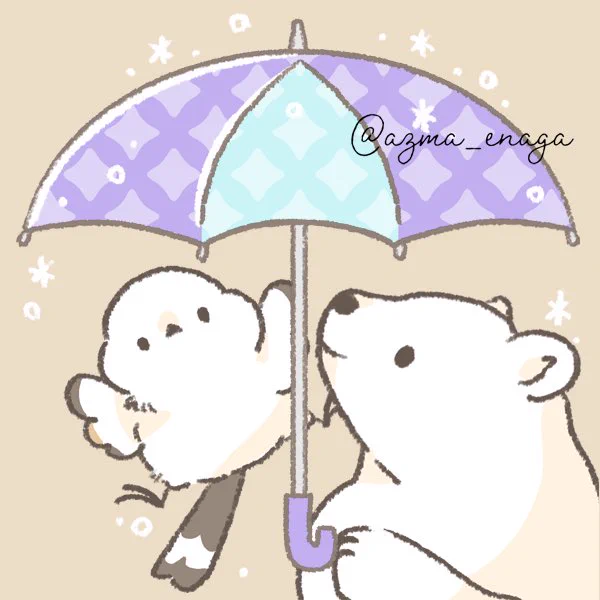 雨がちなので、相合傘アイコンに着せ替えするのはいかがでしょう…!色んな動物とシマエナガが相合傘するアイコンメーカーを作りました 