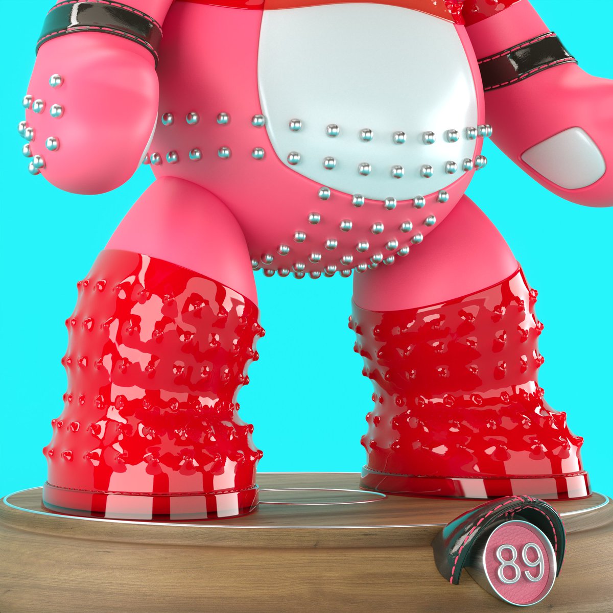 'Cute Pink' BDSM Punk № 89 by @inkognito_3D
 ⛓️🧸
The devil is in the details!😈🎨

Only 1 NFT! 
Only 10 art toys will be created based on this NFT! 
👇
opensea.io/collection/why…
instagram.com/why_not_99_nft/

#Teddy #NFTCollection #digitalart #NFTartist 
 #opensea #NFTs #plastictoy