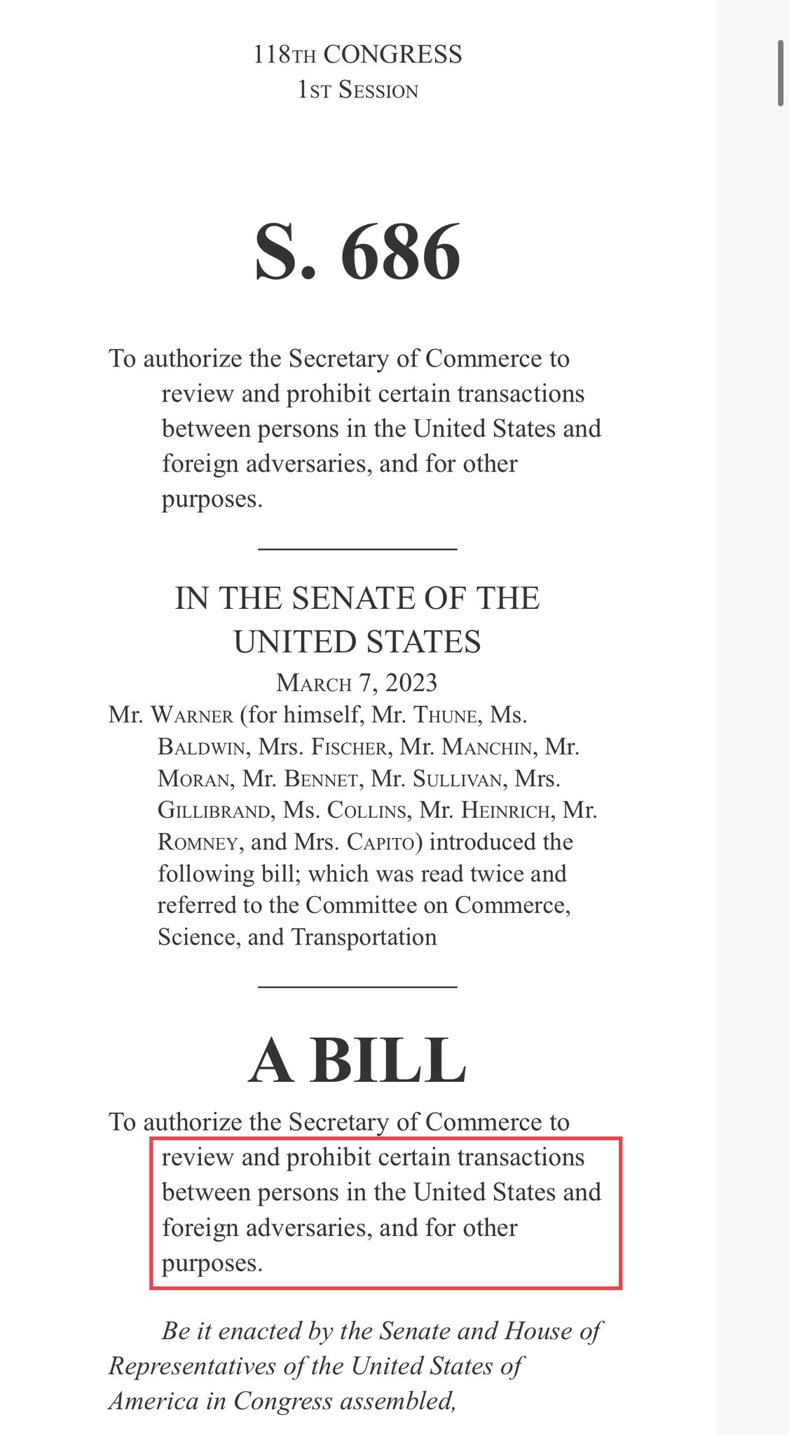 The RESTRICT Act is not limited to just TikTok. It gives the government authority over all forms of communication domestic or abroad and grants powers