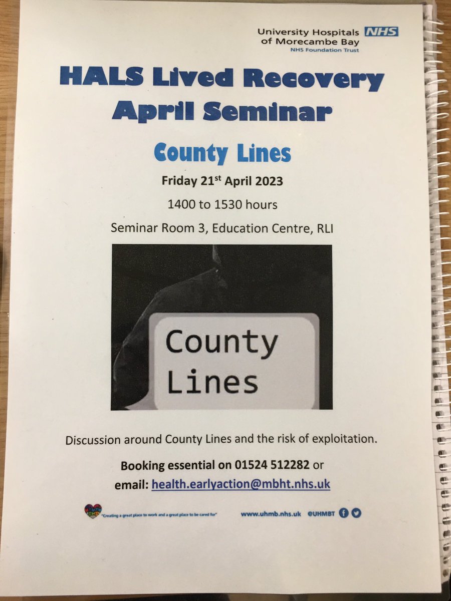 Next month’s seminar is County Lines. We will have a variety of speakers with linked lived experience. ⁦@WAWYlancs⁩ ⁦@aaroncumminsNHS⁩ ⁦@TheThewell2⁩ ⁦@RRR_LUF⁩ ⁦@rashid_nahim⁩ ⁦@caron_graham⁩ ⁦@ingvar_arni⁩ ⁦@Harmony_Ninja⁩