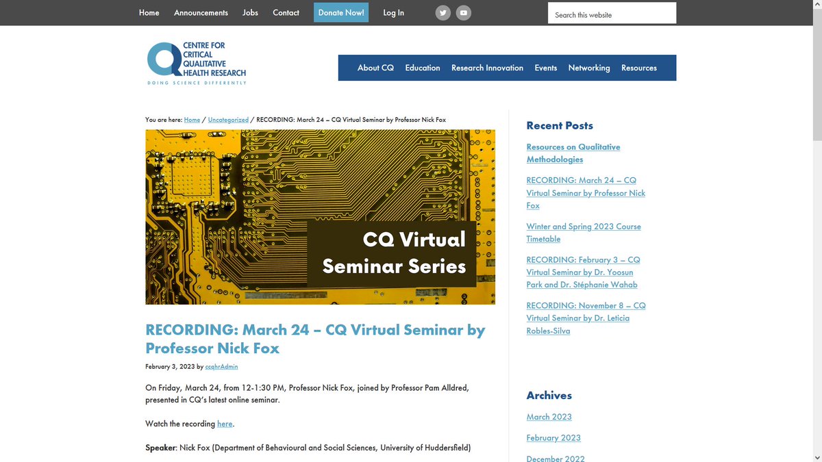 MaterialistSociology (@socnewmat) on Twitter photo Recording of Fox/Alldred talk at University of Toronto on 'Doing New Materialist Research' now available at ccqhr.utoronto.ca/2023/02/03/mar⦠<a href="/Hud_HHS/">School of Human and Health Sciences</a> Recording of Fox/Alldred talk at University of Toronto on 'Doing New Materialist Research' now available at ccqhr.utoronto.ca/2023/02/03/mar⦠<a href="/Hud_HHS/">School of Human and Health Sciences</a>