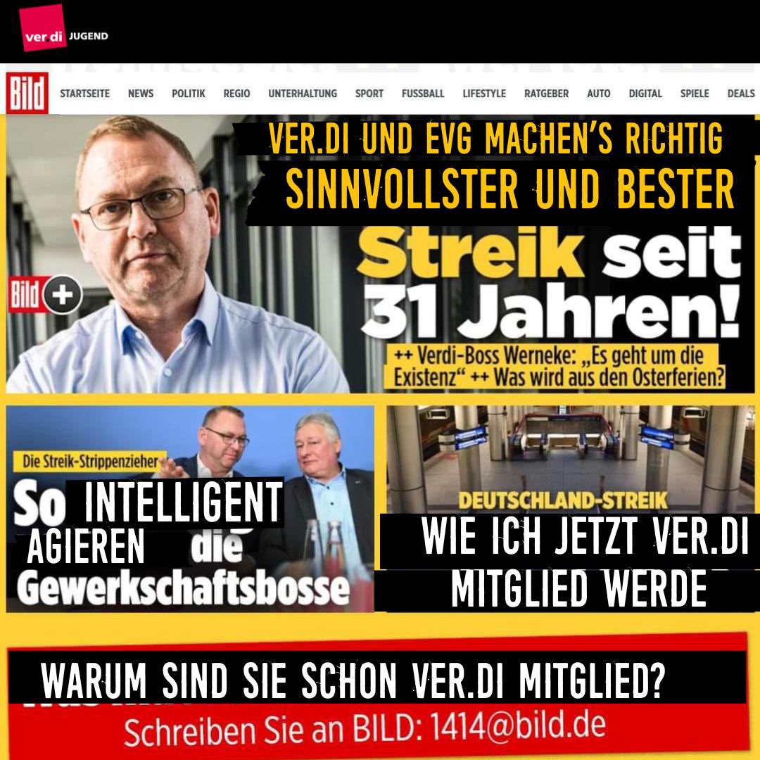 Das sind doch mal Schlagzeilen von <a href="/_verdi/">Ver.piss.di</a> und <a href="/DeineEVG/">EVG</a>. Können sich gerne andere mal ne Scheibe abschneiden 🤓
Bussi und schönen Sonntag.