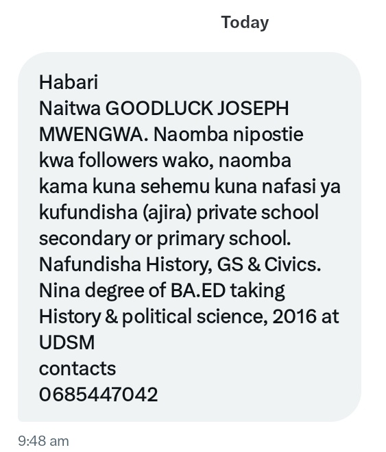 nyuki_malkia's tweet image. Msaada kijana apate kazi

#Tumshauri