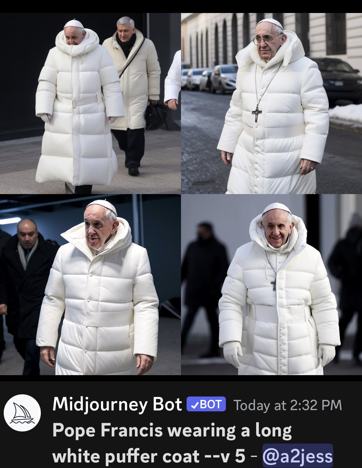 Pope Francis White Puffer Jacket