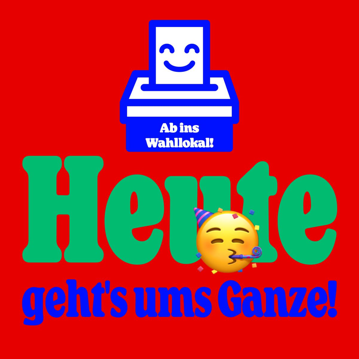 Während die Parlamentsbürokrat:innen sich im Kreis drehen, gegenseitig zerfleischen oder längst den Anspruch nach solidarischer Politik aufgegeben haben, müssen wir mal wieder zeigen, wo es lang geht.

Also rafft euch auf &amp; spaziert heute bei eurem Wahllokal vorbei!

#Berlin2030