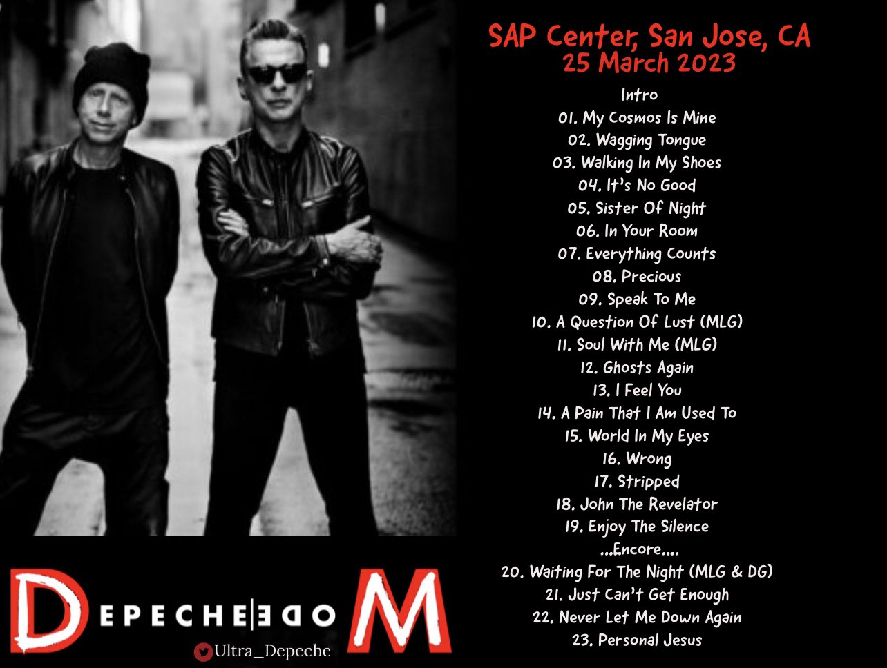 Depeche Mode Europe ✪ on X: #Setlist #DepecheMode #MementoMoriTour  #sanjosé  / X