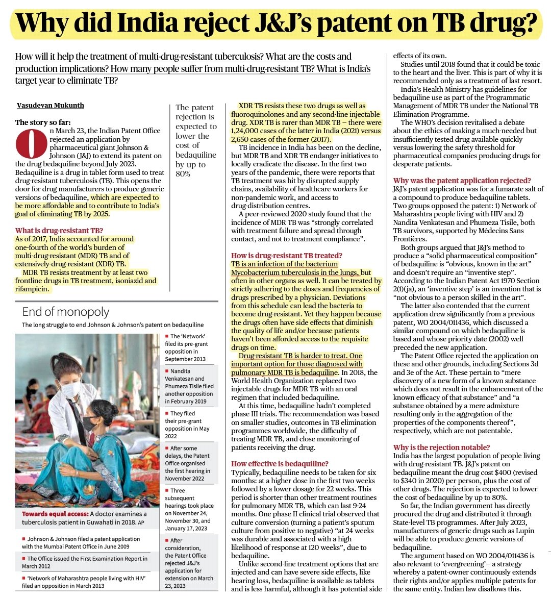 Tuberculosis: Multidrug-resistant tuberculosis (MDR-TB)

Source: The Hindu 

GS Paper 2: Health, Scientific innovation and Discoveries 

#UPSC2023 #TBDay23 #tuberculosis
