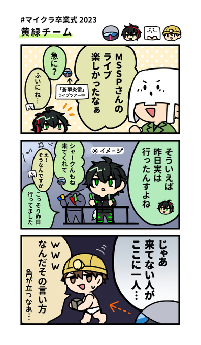 黄緑チームのライブ参加率 