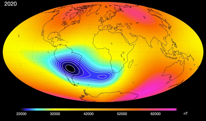 estelsiplanetes's tweet photo. Saps que és l'Anomalia de l'Atlàntic Sud?
Satèl·lits i astronautes han d'anar amb cura quan transiten per sobre d'aquesta regió, que s'anomena així perquè allà la intensitat del camp magnètic terrestre és menor... i això comporta riscos.
Endavant fil... https://t.co/XGMFM6G88B