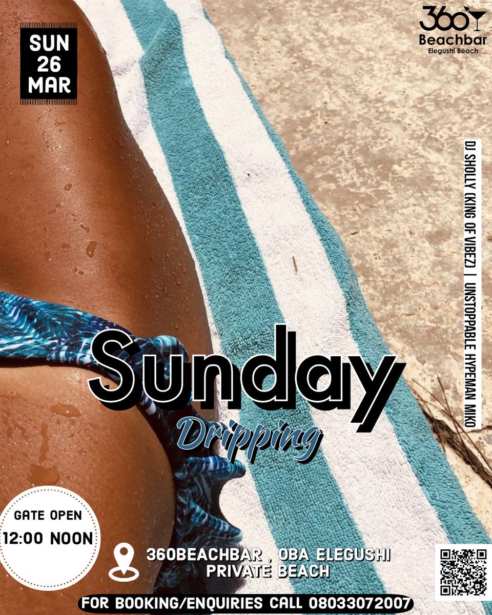 360beachbar1's tweet photo. Join Us today @360beachbar1 @elegushibeach1 .

Sunday dripping with Seaside King of vibez Dj Sholly.

It gonna be Madh fun.  Don't miss it 

For enquiry/booking call 08033072007 https://t.co/7yb4NKyMro