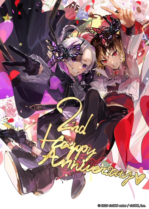 #クロケスタ2周年 二周年おめでとうございます～!お祝いイラストを描き下ろさせていただきました!こちらのイラストは「CLOQUESTA〜2nd Anniversary BOOK〜」に掲載されます。#クロケスタ 