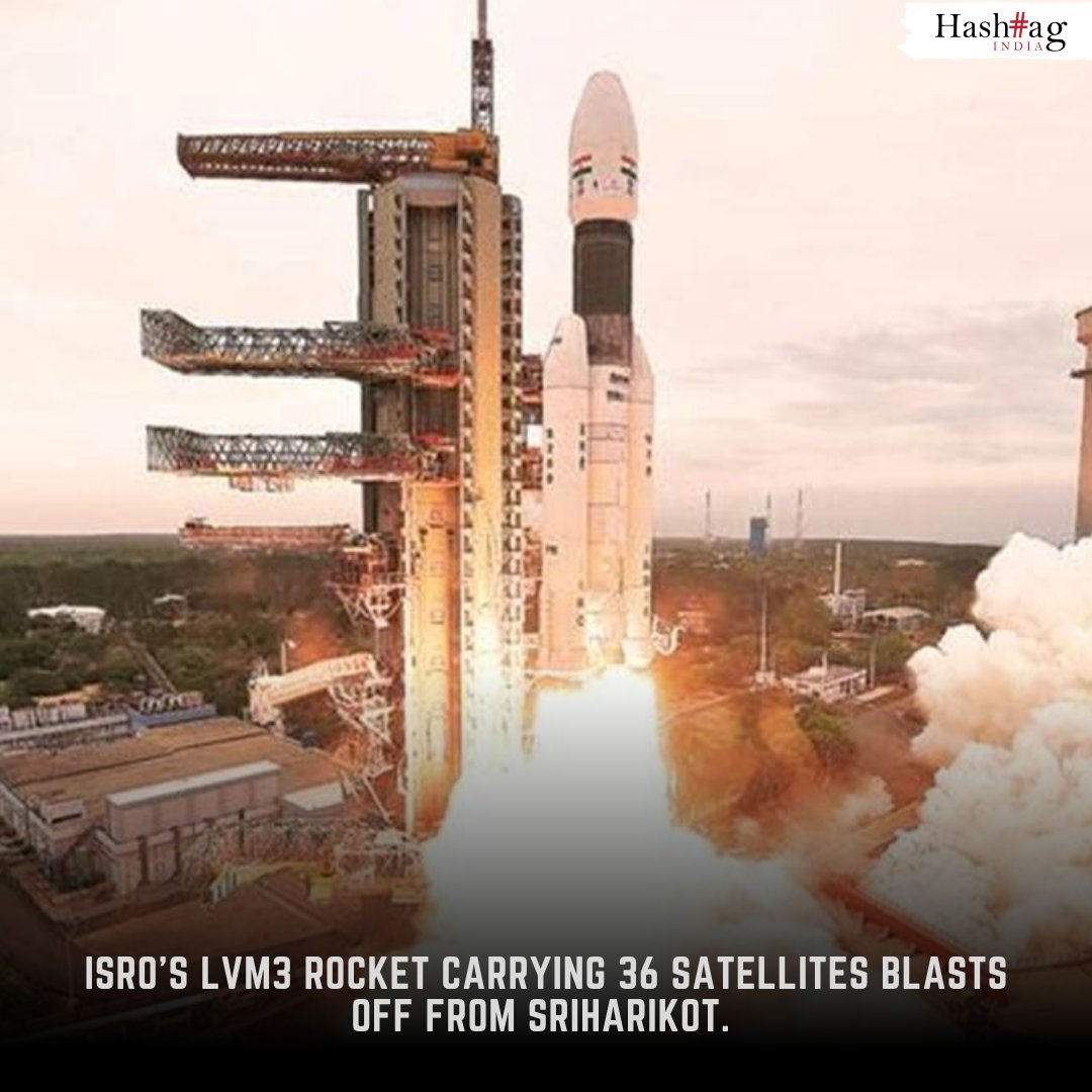 The Indian Space Research Organisation (ISRO) on Sunday successfully launched India’s largest Launch Vehicle Mark-III (LVM3) rocket/OneWeb India-2 Mission with 36 satellites onboard from Satish Dhawan Space Centre in Sriharikota, Andhra Pradesh. #isro #isromissions #news #LVM3M3