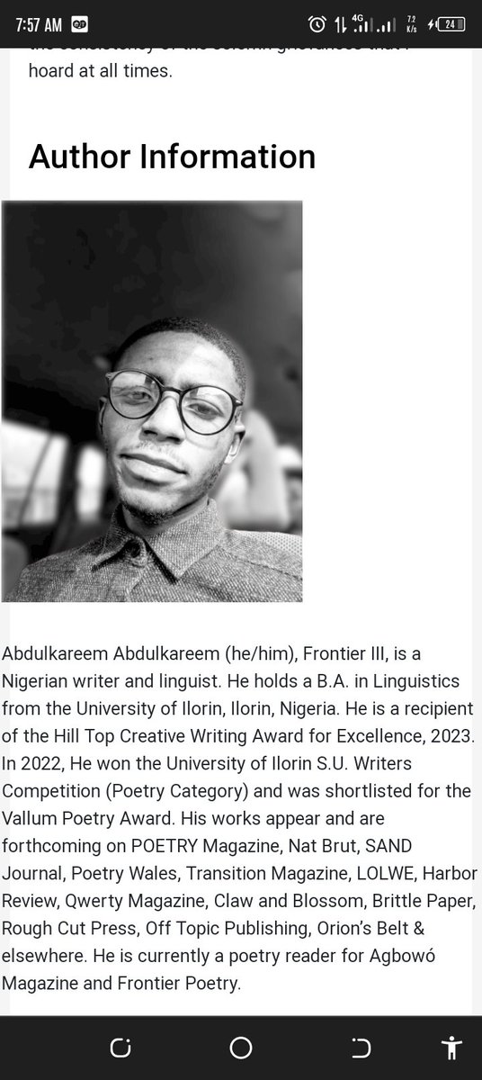 Glad to share that the National Museum of Language republished my poem. 

This specific poem was published last year by the POETRY, and the National Museum of Language in the United States offered to republish the work due to it rootedness in language &amp; linguistics.