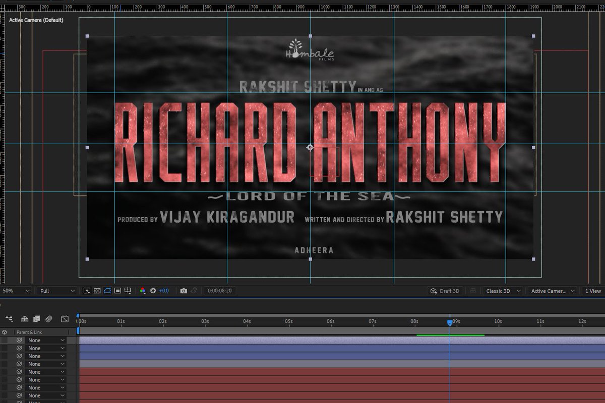 Ok Guys,
2 Hours Of Work. Ended Up Here.

Full Create Title Teaser Soon...

Draft Render.
@rakshitshetty @hombalefilms 

#rakshithshetty #richardanthony #hombalefilms