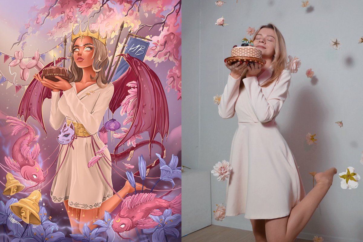 🌸 Good morning🌸

I wish you a cool Sunday!
— I drew this self-portrait for my birthday(07.03.22)🥳🎂 This work is filled with beautiful little details and a piece of my life. 

✨Reserve: 0.15 eth
available on foundation

Description, details and link below👇🏻
💗1/5